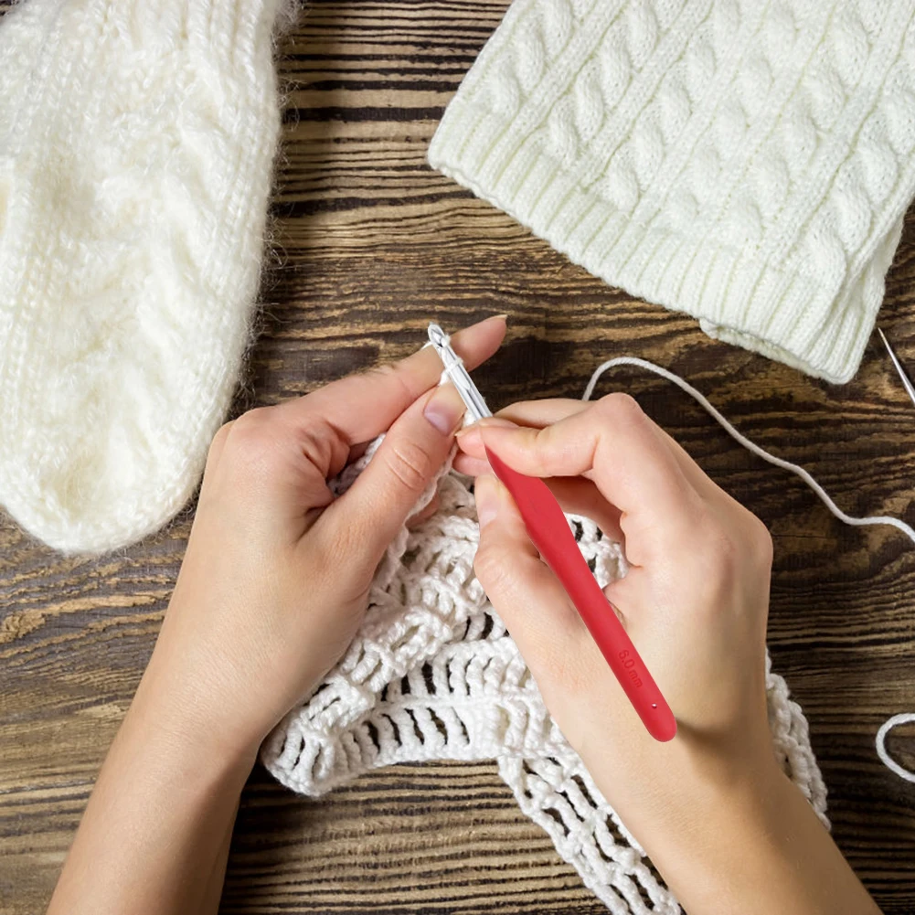 Kit de crochets avec sac de rangement, poignée souple, aiguilles à Crochet  pour tissage de fil, ensemble d'aiguilles à tricoter, outil de tissage à  faire soi-même