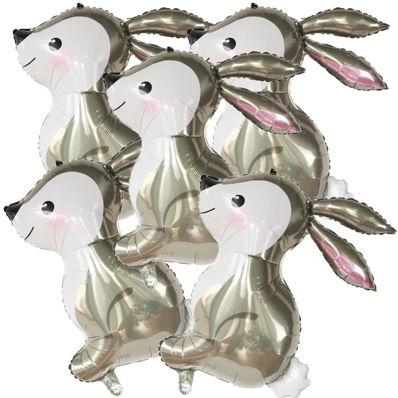 5 Stück weiße Häschen-Luftballons, Osterballon, Kaninchenkopf, Folienballons, Frühlingsmotiv, Osterhase, Geburtstagsparty-Zubehör, Dekoration – Detail 7