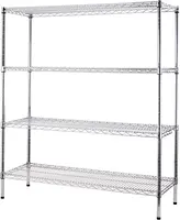 24" Deep x 48" Wide x 54" High 4 Tier Chrome Wire Shelving Kit | NSF Commercial Storage Rack Unit 1