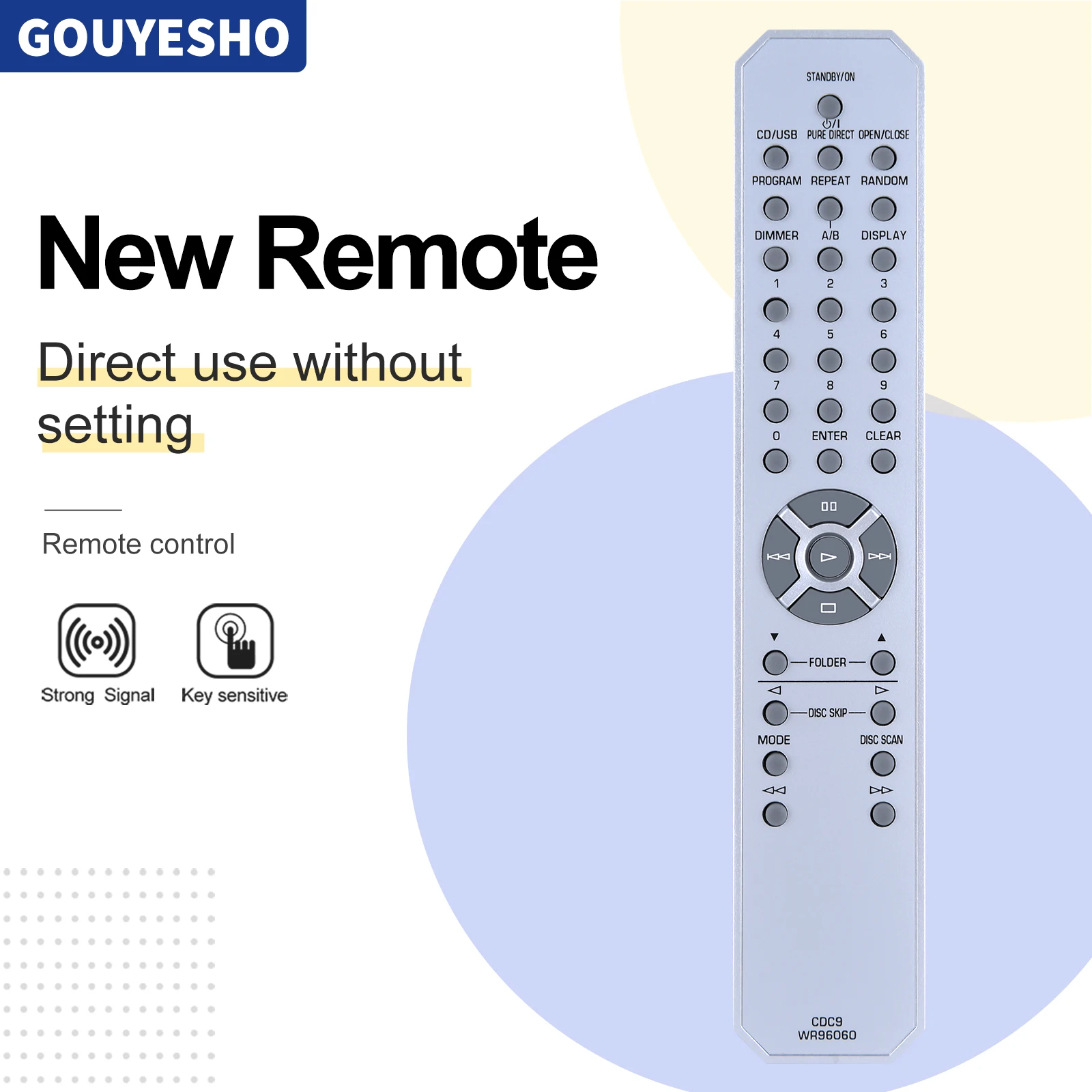 

New WR96060 Remote Control For Yamaha CD Player CDC9 CDC600