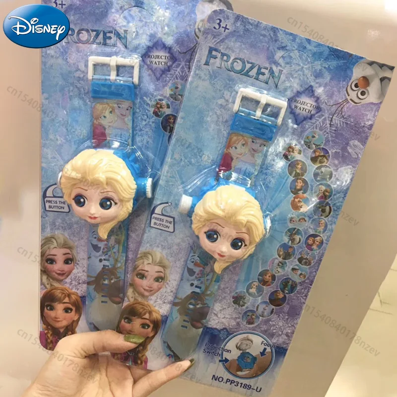 

Disney Elsa Princess Kids 3D Projection Watch Frozen Anime Cartoon Digital Watches for Children Birthday Gift