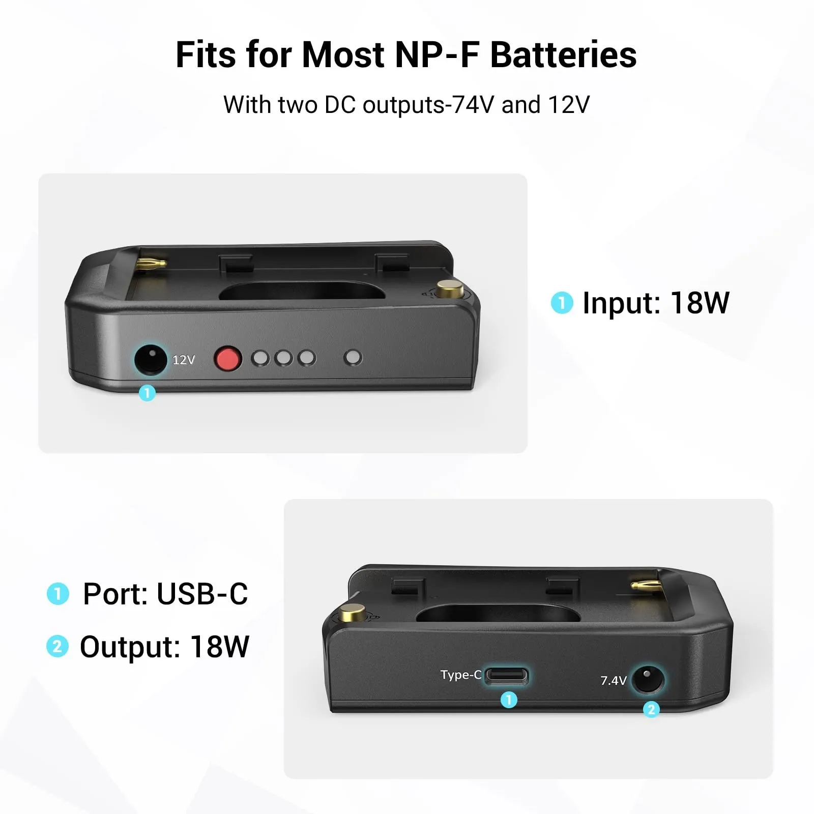 NP-F Battery Adapter Plate Professional Edition for Sony BMPCC 4K/6K Camera And