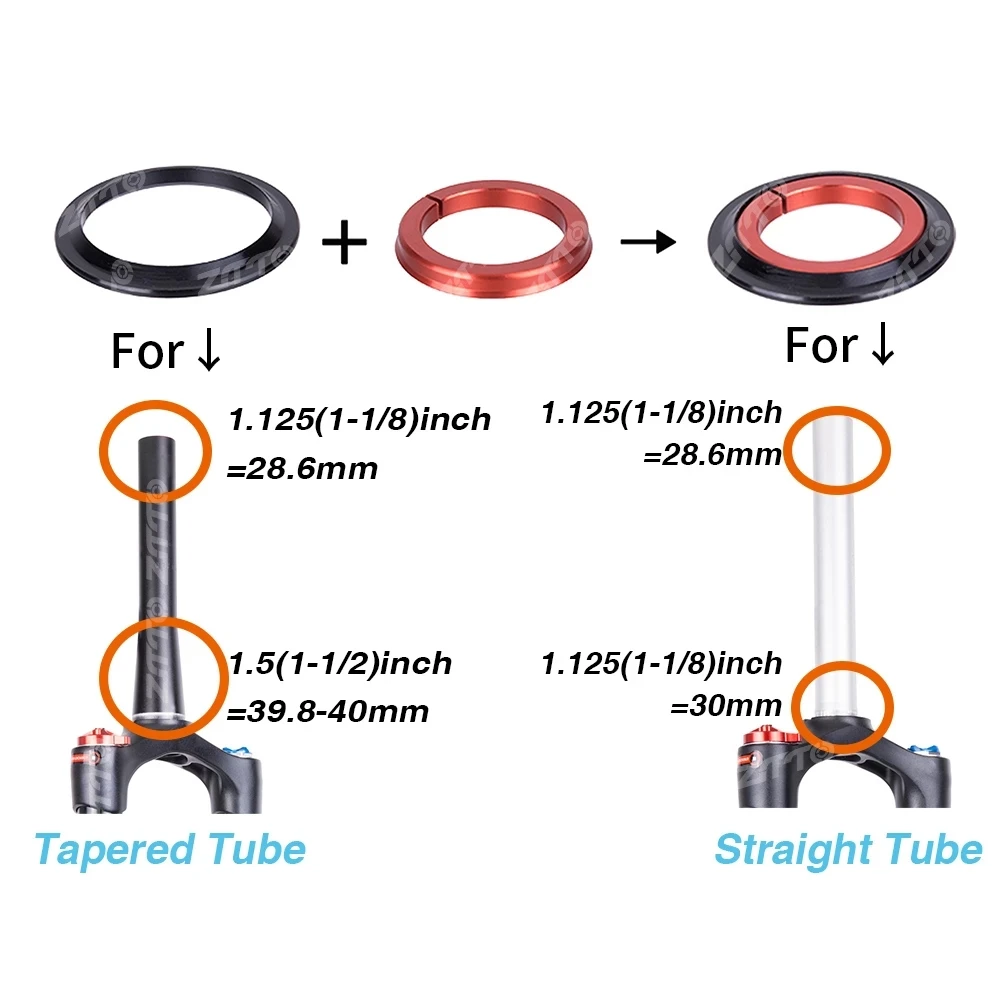 45 Degree 44mm 56mm Tapered Tube Fork Threadless Straight Tube ZS44 ZS56 Sealed Bearing Bicycle Headset Bike Headset