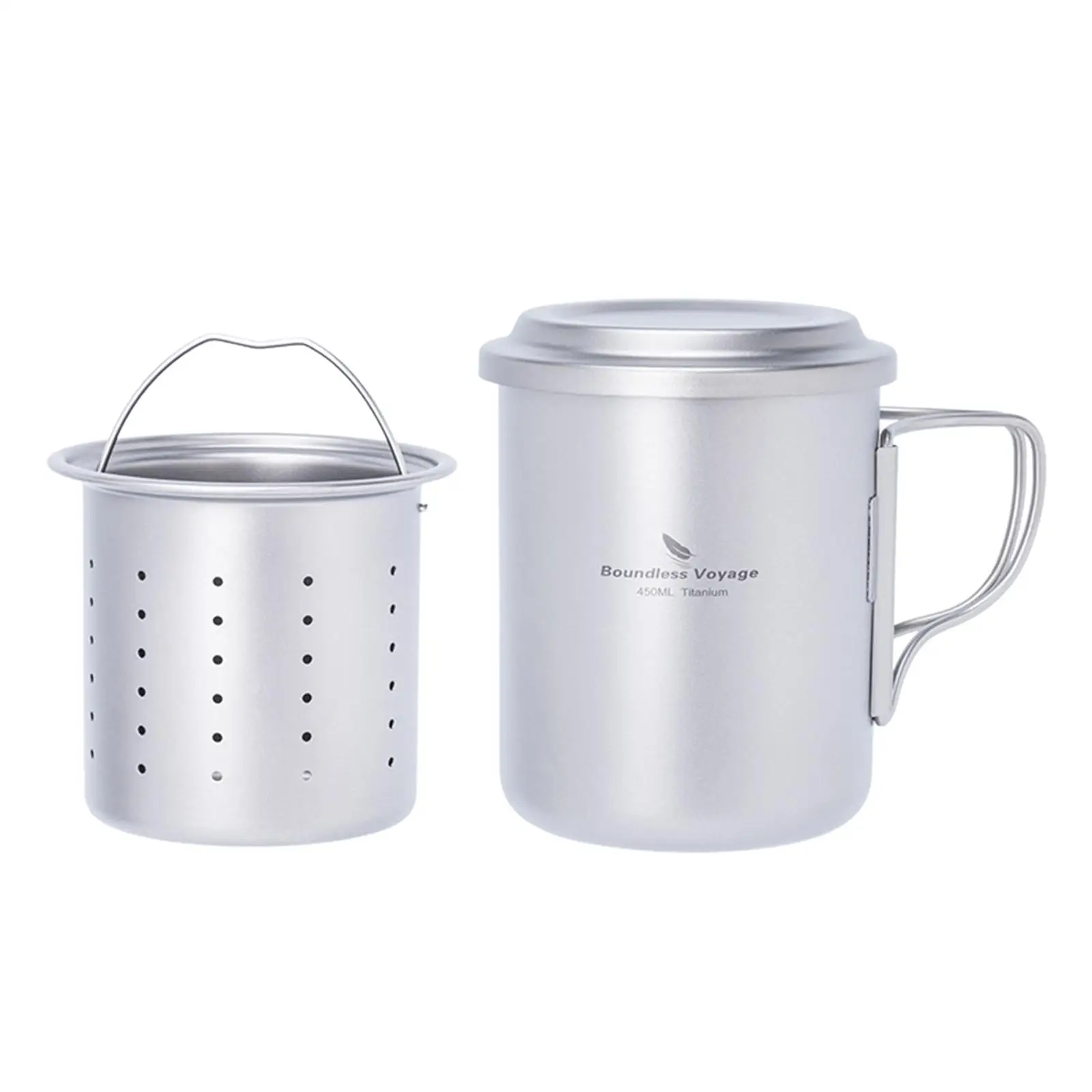 

Titanium Mug with Tea Strainer Coffee Mug with Lid Easy Clean Drinking Cups Camping Tea Maker Tea Cup for Backpacking Outdoor