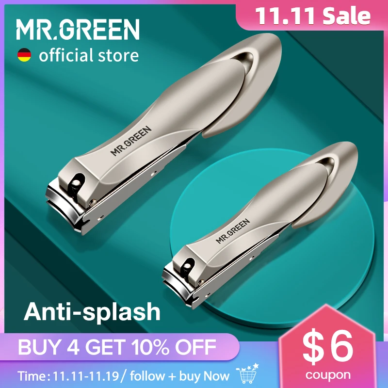 MR.GREEN obcinacz do paznokci ze stali nierdzewnej Anti Splash obcinacz do paznokci narzędzia do Manicure Bionics Design obcinacz do paznokci Pedicure nożyczki - AliExpress 66