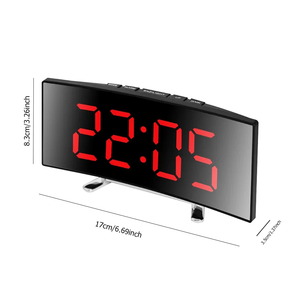 Bedside Table Clock Creative Digital Alarm Clock 6inch Large Display USB Charging/Battery Powered Mute for Home Office Dormitory