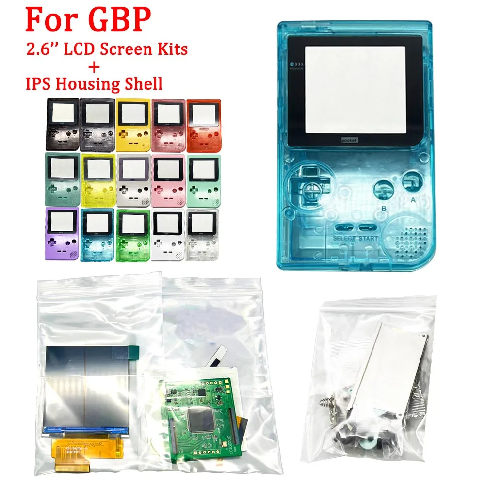 

2.6 Inch Original Size IPS High Brightness LCD with New IPS Shell for Nintendo Gameboy Pocket LCD GBP Sets With Buttons Stickers