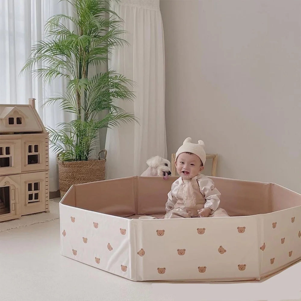 INS Baby Round Ocean Ball Pool Pit Indoor Playground Cartoon Toys Children's Playpen Fence Kids Safety Barrier Room Decor 6