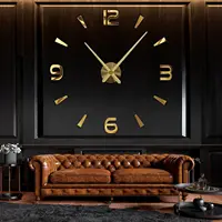 Large 3D DIY Wall Clock Giant Acrylic Mirror Clocks Frameless Big Horloge Home Decoration for Living Room Bedroom Wall Decor 3