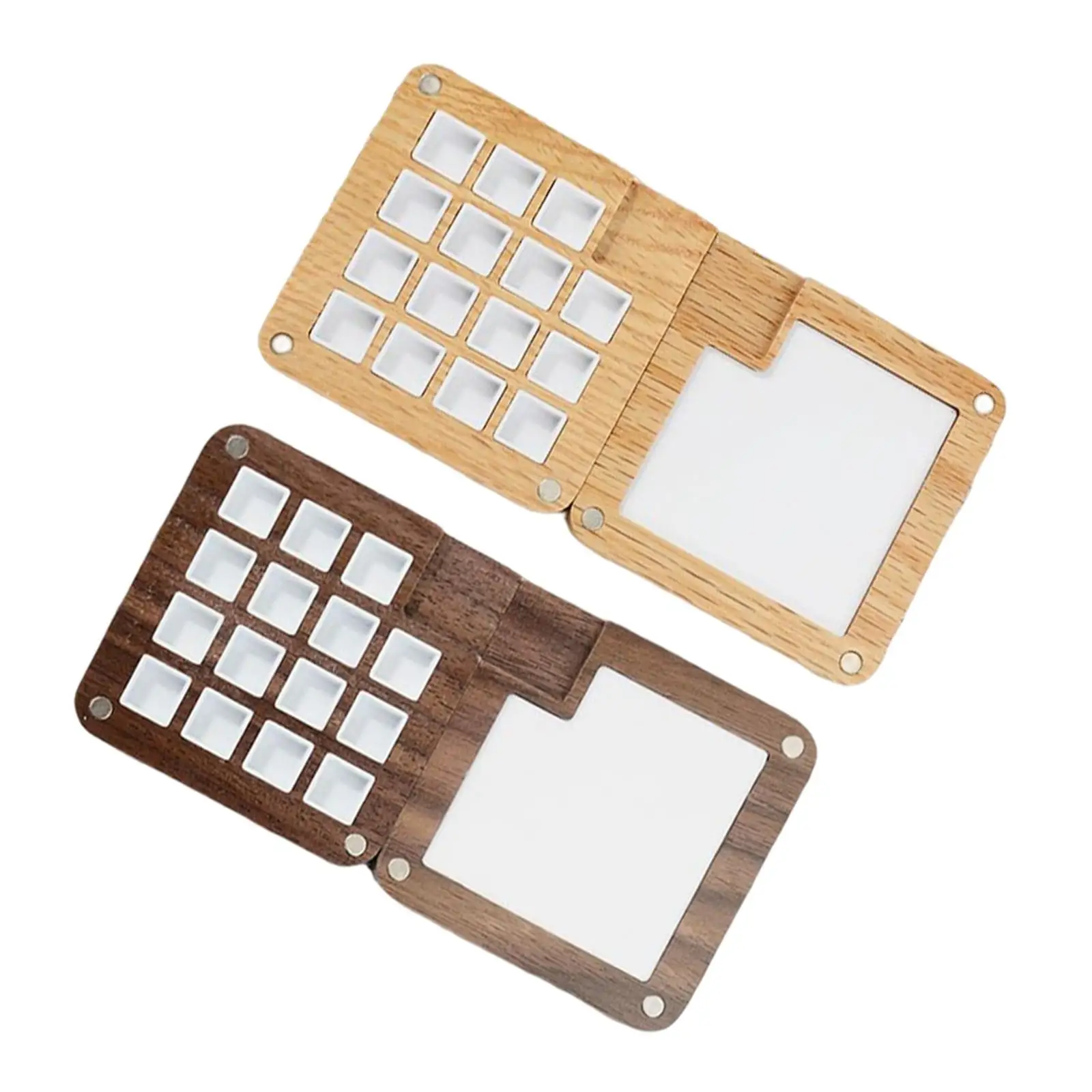 

Mini Watercolor box Palette Paint Tray 14.7Cmx7.4cm Wooden Paint Pallet Plate for Travel Gouache Kids Artist Students