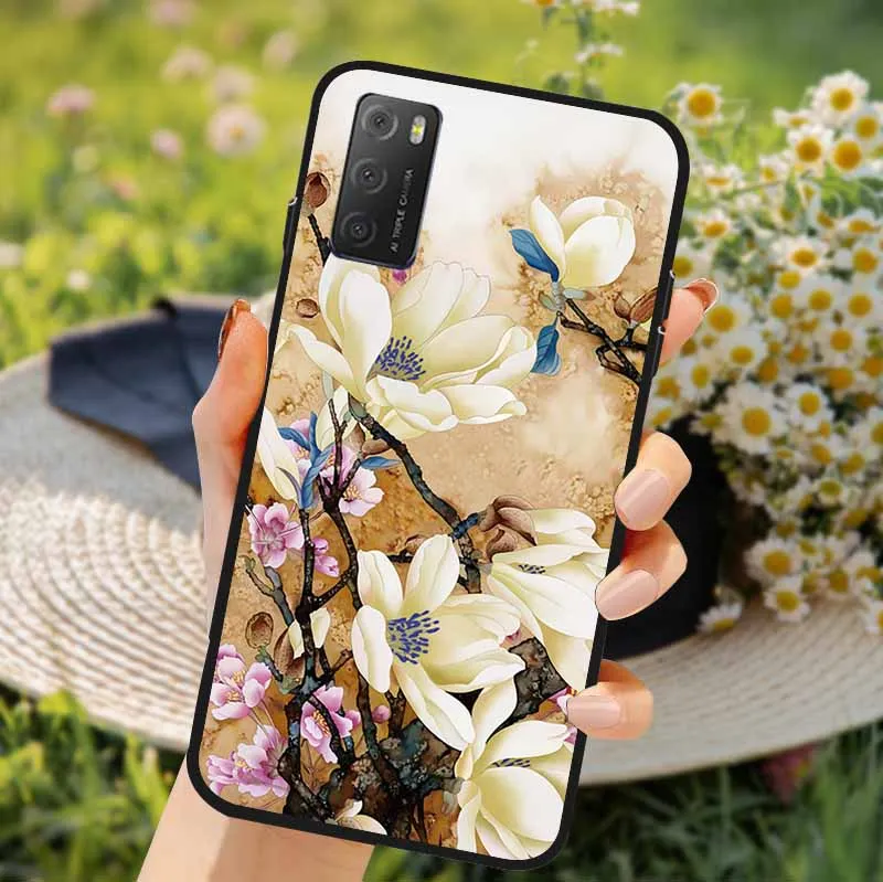 3D Soft TPU Floral Embossed Silicone Phone Case - Elegant Flower Design Back Cover