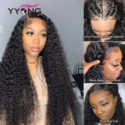 13x4 Hd Curly Human Hair Wigs Pre Plucked Brazilian Kinky Curly Lace Front Wig Transparent Lace Front Human Hair Wigs For Women