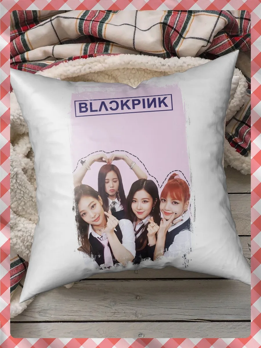 Подушка для сна декоративная с принтом BLACKPINK (блэкпинк K-pop girl group Лиса Джису Розэ