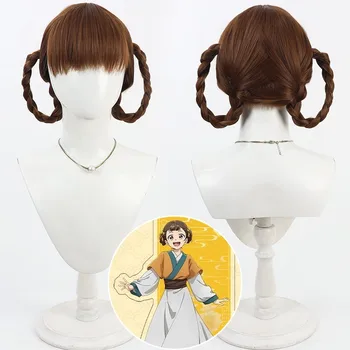 Parrucca cosplay Anime The Apothecary Diaries Xiaolan Panini treccia marroni Capelli sintetici resistenti al calore per donne e ragazze