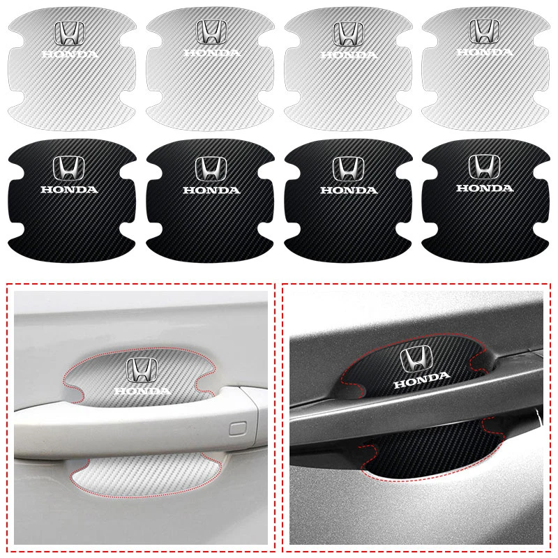 

4 шт., защитная Эмблема для ручки двери автомобиля Honda Civic Accord Crider City XRV CRV HRV Inspire Odyssey Envix
