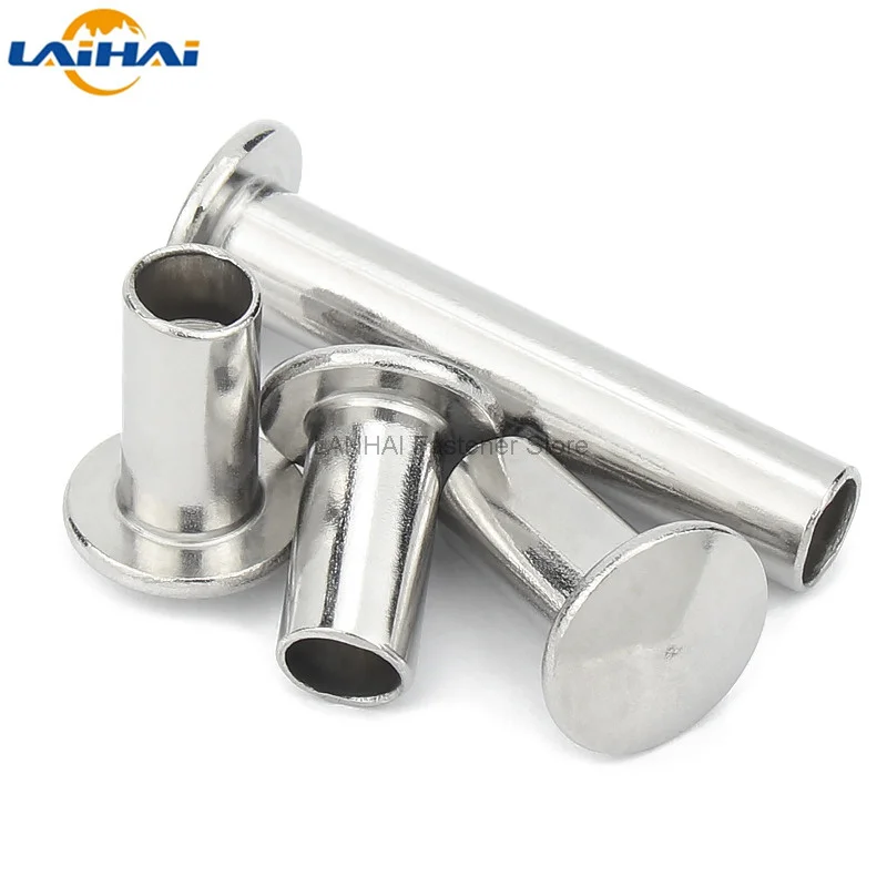 Rivets and Fasteners 10/50pcs M2 M2.5 M3 M4 M5 M6 GB873 Aluminum Round Flat Truss Head Half Semi Hollow Shank Rivet Diameter 2-6mm length 3-30mm