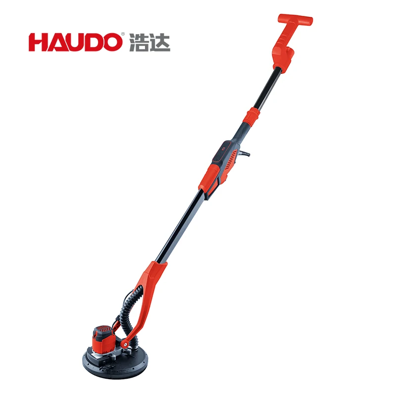 HAUDO BRUSHLESS 500W POWERFUL DRYWALL AND PLASTER SANDER, WITH EXTENSION ROD, LIGHT WEIGHT WITH LED FOLDABLE pneumatic light steel keel clamp punch pliers riveting free forceps air crimper plasterboard drywall tool