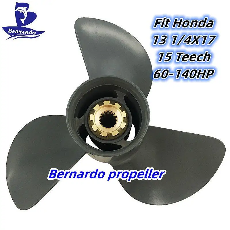 Bernet Boat Elica 13 1/4 X17 Fit Honda 60 75 90 115 130 Hp Motori Fuoribordo Motore Vite In Alluminio 3 Lame 15 Denti Spline Rh