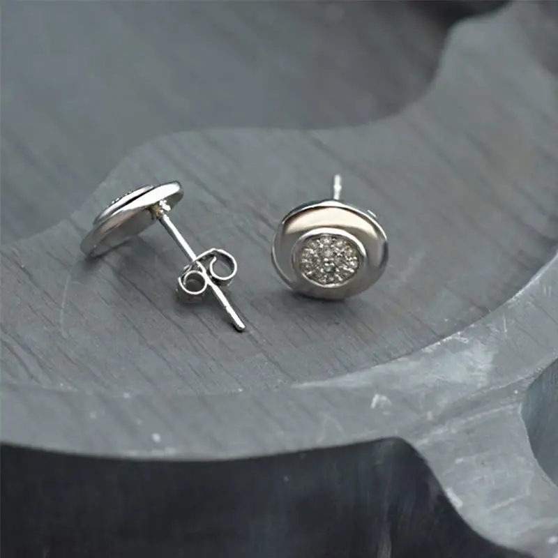 2022 Authentic 925 Sterling Silver Earring Sparkling Star Blue Gem Golden Heart Halo Stud Earrings Women Jewelry BirthdayGift