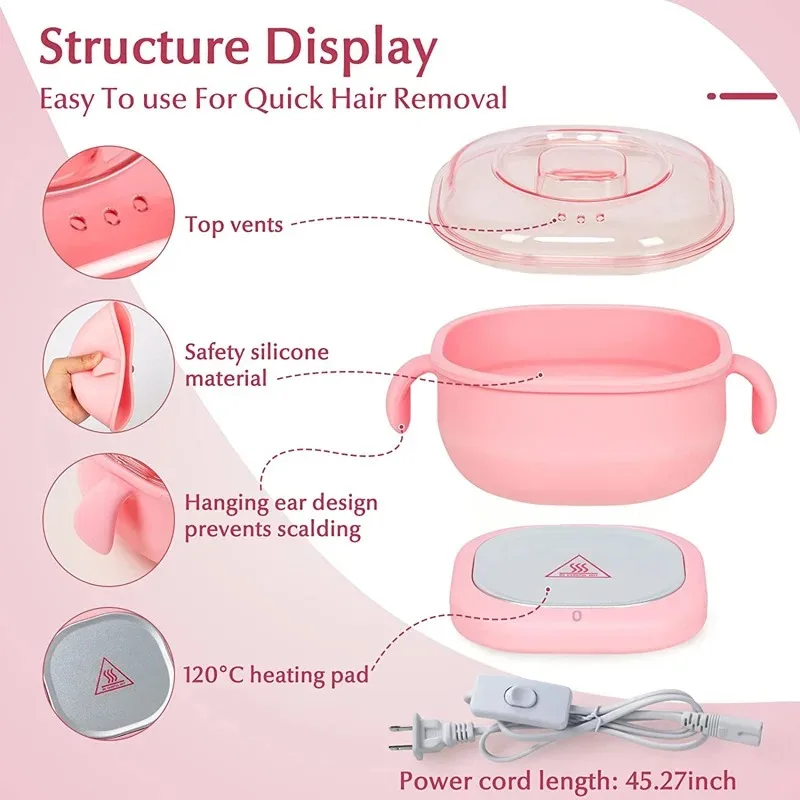 Electric Hot Wax Warmer Machine For Hair Removal Removal Wax Heater Hair Warmer Silicone Pot Liner Heater 100W