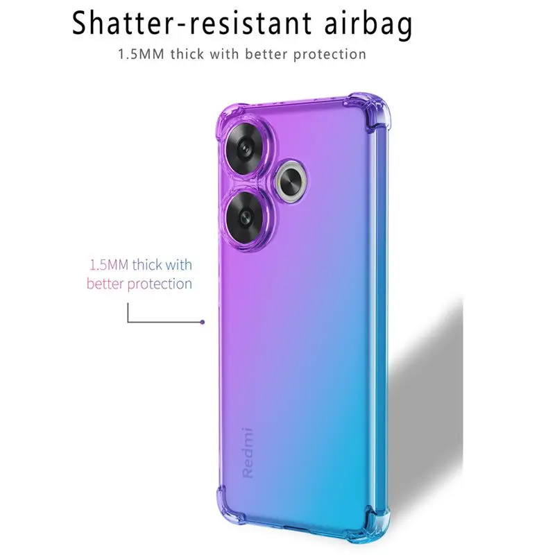 Gradient TPU Shockproof Transparent Protective Phone Case