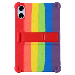 Shockproof Silicone Protective Case with Stand Holder - Soft and Durable Cover for Blackview MEGA 3 (Colorful)