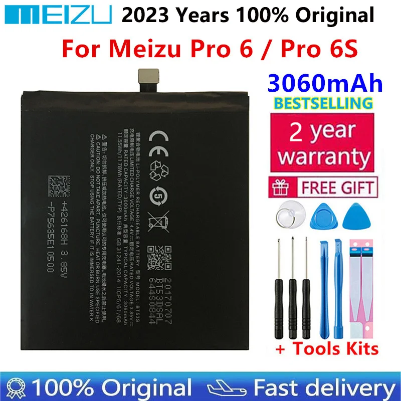 

Meizu Original High Quality Battery BT53 BT53S For Meizu Pro 6 M570M M570Q M570H / Pro 6S Pro6S M570Q-S Mobile Phone Batteries