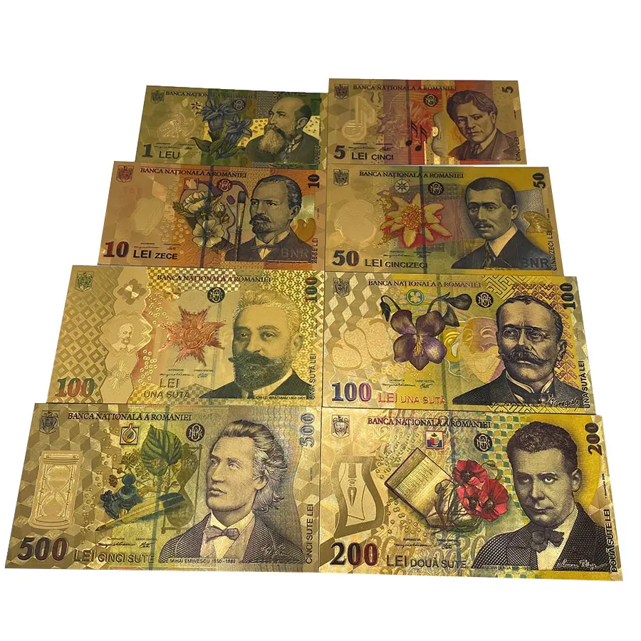 Romanian Gold Silver Banknote 1-1000 Lei For Gifts Collection
