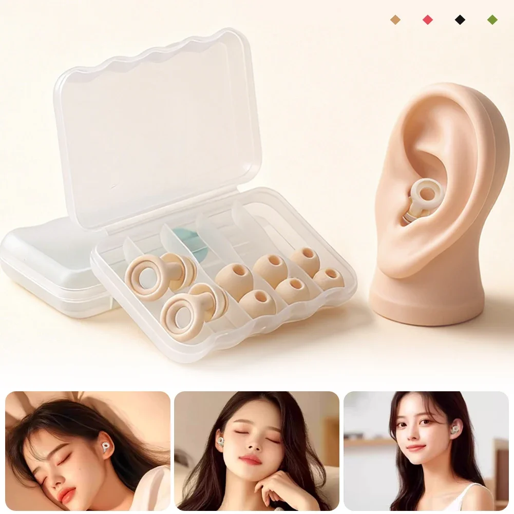 Premium Soundproof Silicone Sleep Earplugs - Noise Cancelling & Disturbance Reduction