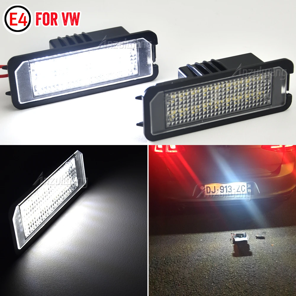 Kit de luces LED sin errores 2x18SMD para VW Amarok Eos Golf 6 Golf 7 New Beetle Polo Passat CC, lámparas de luz LED para placa matrícula| | - AliExpress