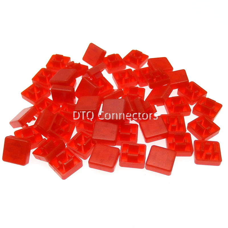 50 Sets A14 10x10x5.6mm Long feet Key Caps + Transparent Cover Button Cap Hat Adaptable For 12*12*7.3mm Square Head Touch Switch