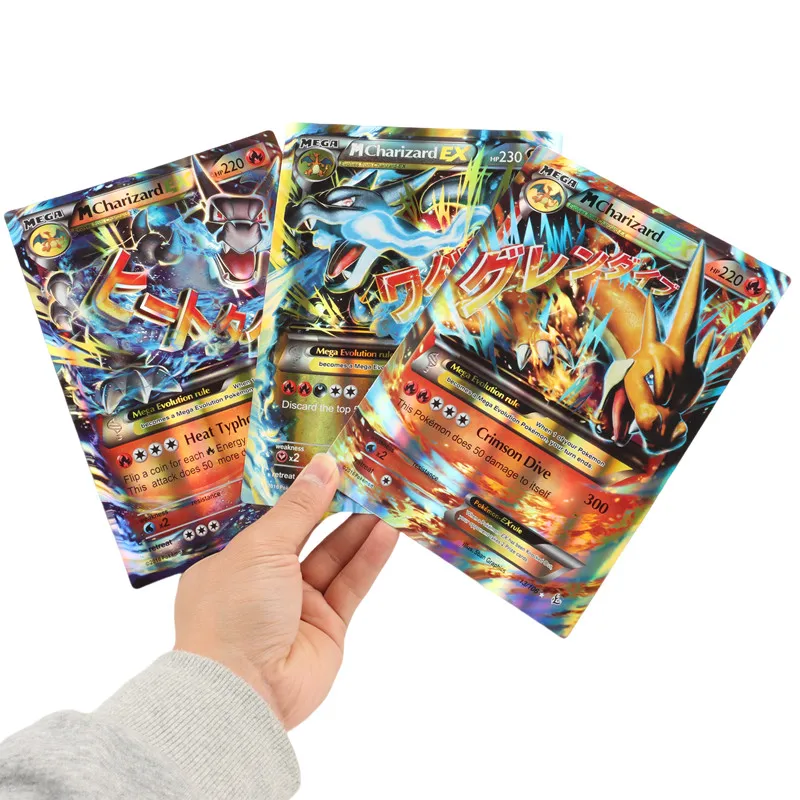 30Pcs 대형  카드 점보 레터 카드 MEGA Vmax Vstar GX 아르세우스..