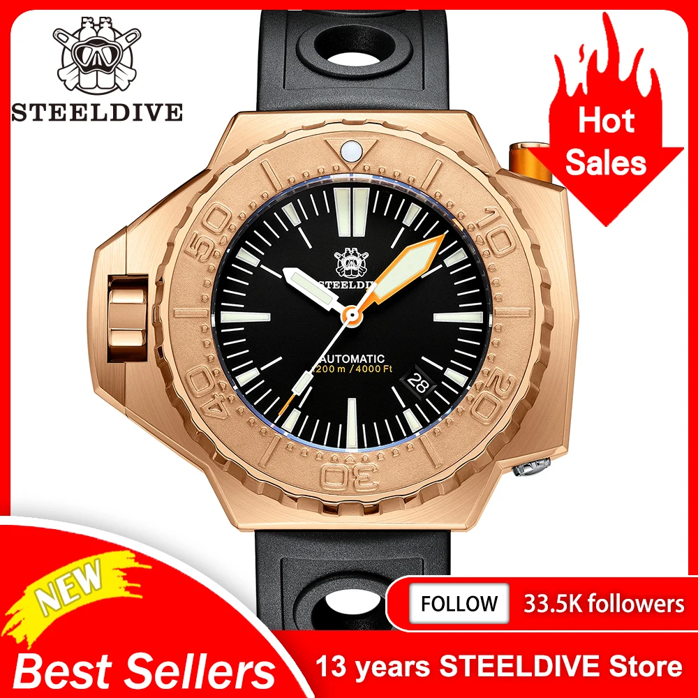 STEELDIVE Marke SD1969S 56MM Übergröße Solide Bronze Fall Super 