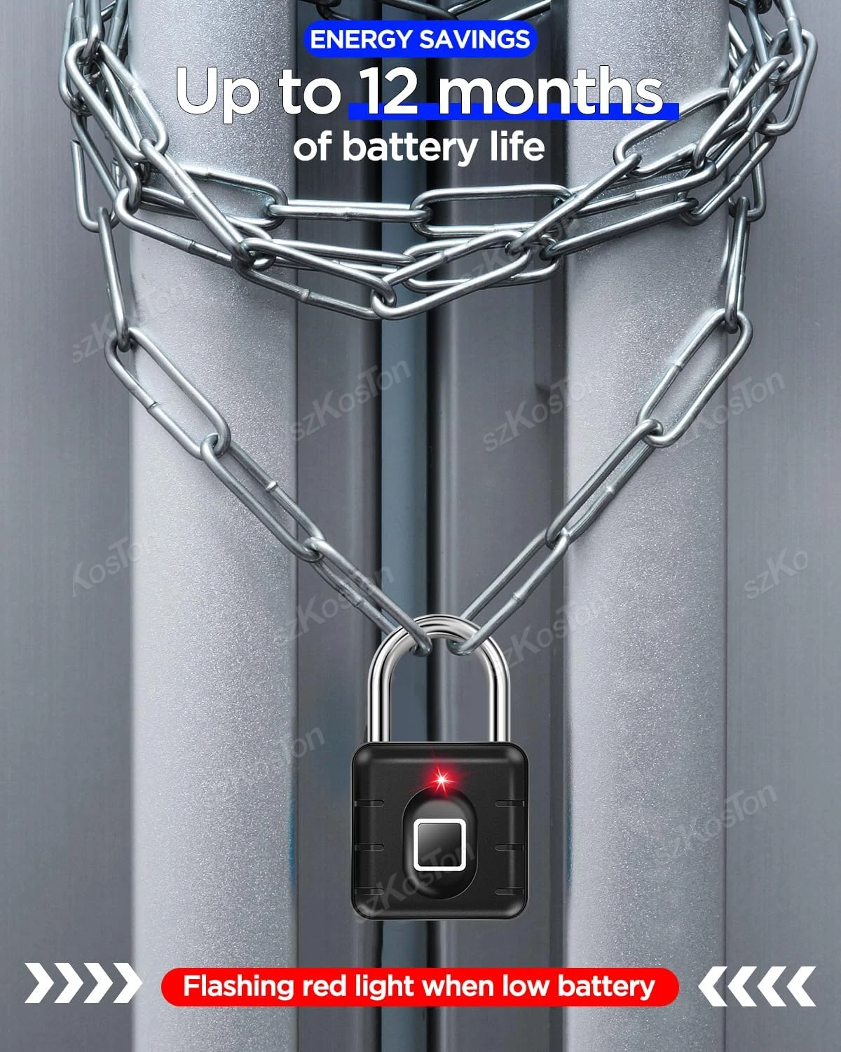 Fingerprint Padlock Waterproof Smart Keyless Security Protect for Luggage Locker Dormitory Anti-theft