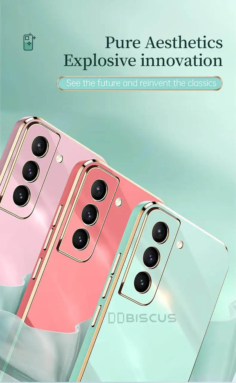 Custodia per Samsung Galaxy S21 FE S22 S20 Ultra S21 Plus S21Plus s20fe 5G, placcatura di lusso, morbida custodia in silicone gel, custodia Co_voghion.com