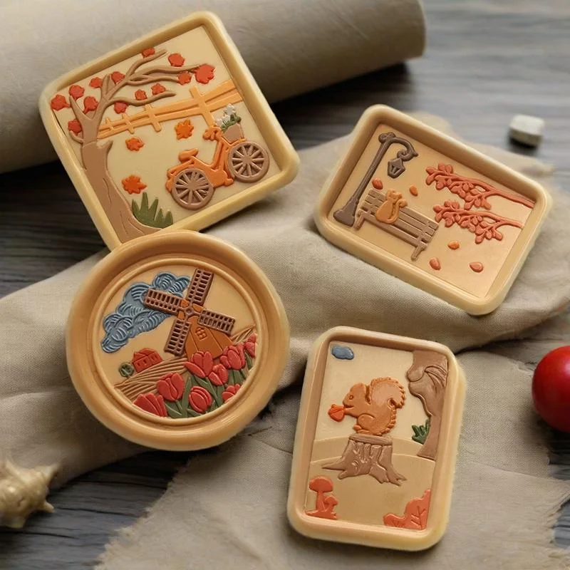 Brass Animal Pattern Seal Fire Paint Design Hand Envelope Decorative