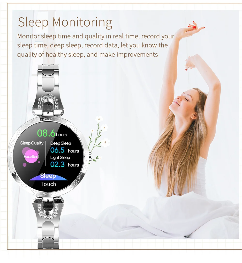 Xiaomi Fashion Women Smart Watch Waterproof Heart Rate Blood Pressure Monitor Smartwatch Gift For Ladies Watch Bracelet Gilrs