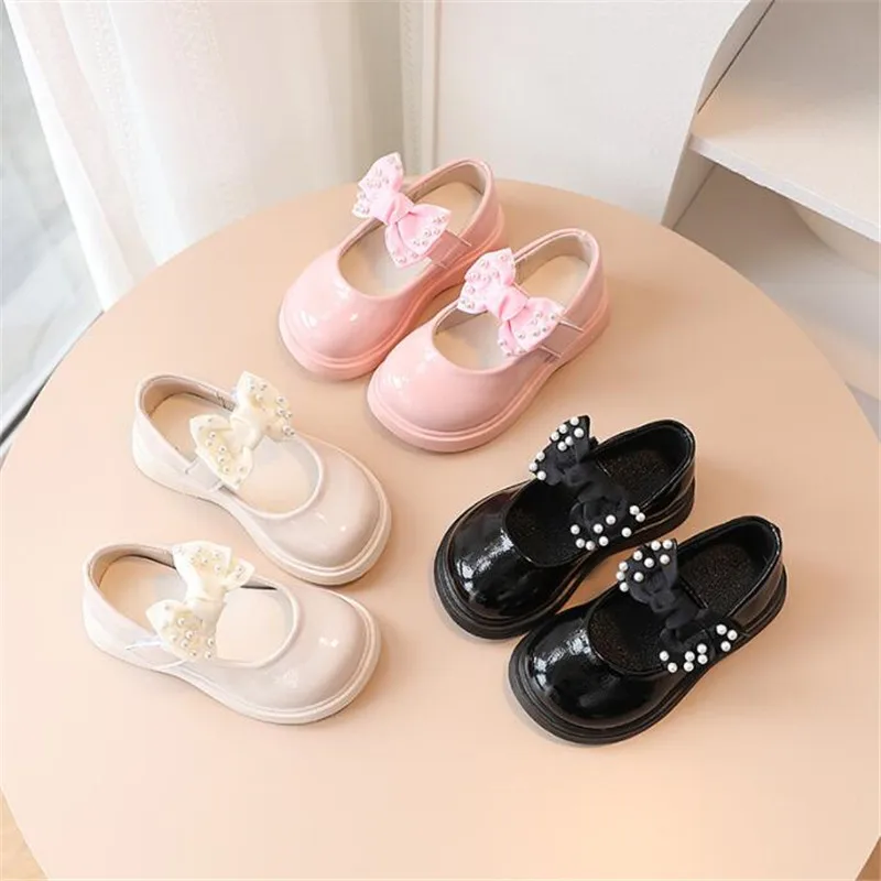 

Girl Students Leather Shoes Princess 2023 Children Soft-soled Shoes Girl College Wind Small Single Shoes Baby Boom
