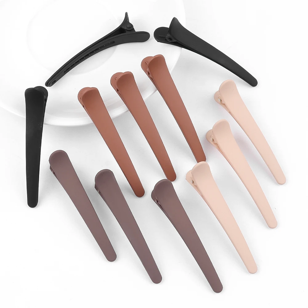 12 Stück nahtlose Haarnadeln, Pony für Frauen, Clips, gebrochenes Haar, gerade Clips, Haarnadeln, Clips, Enten schnabel clips