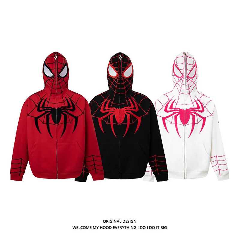 

Autumn 2023 American Vintage Spider Hoodies zip up hoodie Street Loose Coat anime harajuku sweatshirt Y2k tops streetwear