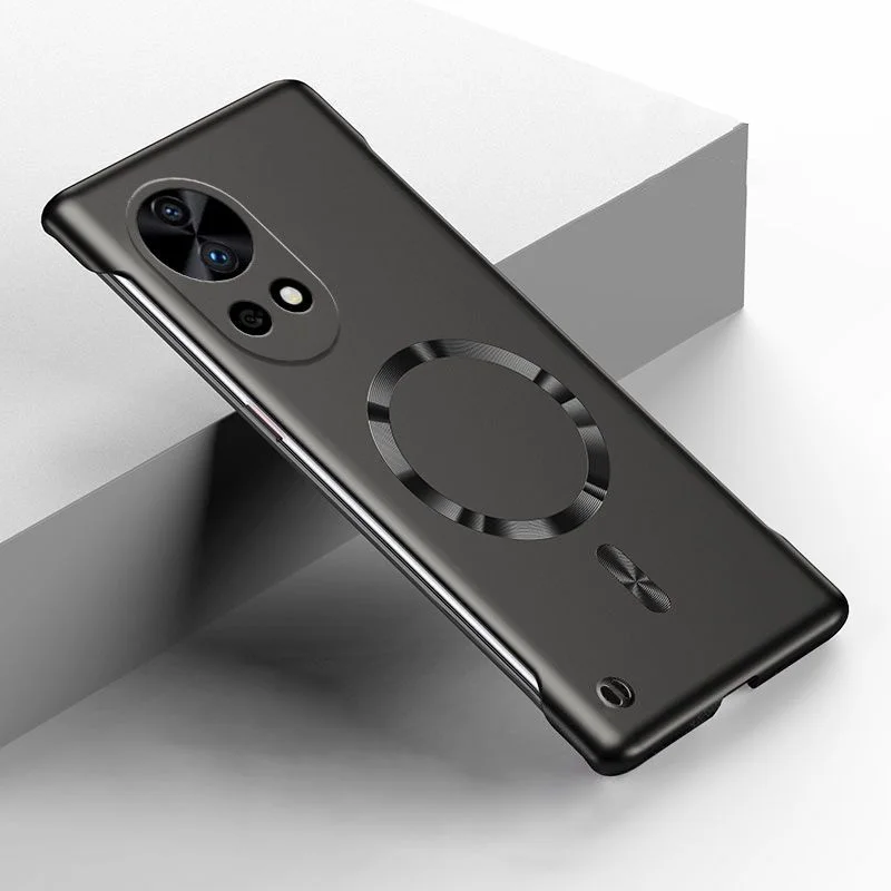 Sleek Magnetic Wireless Charging Metal Frame Hard Case