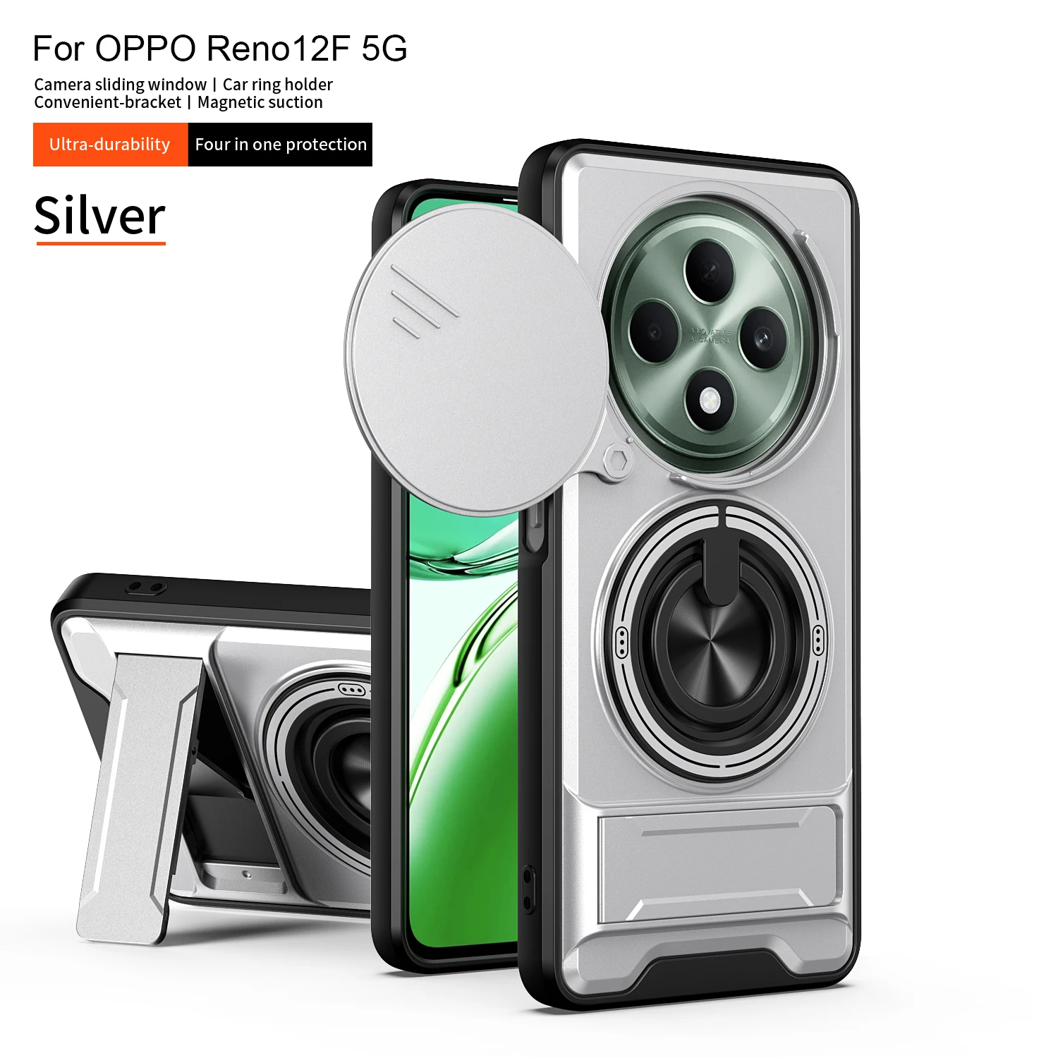 MagSafe Magnetic Fold Holder Military Armor Phone Case with Camera Protection