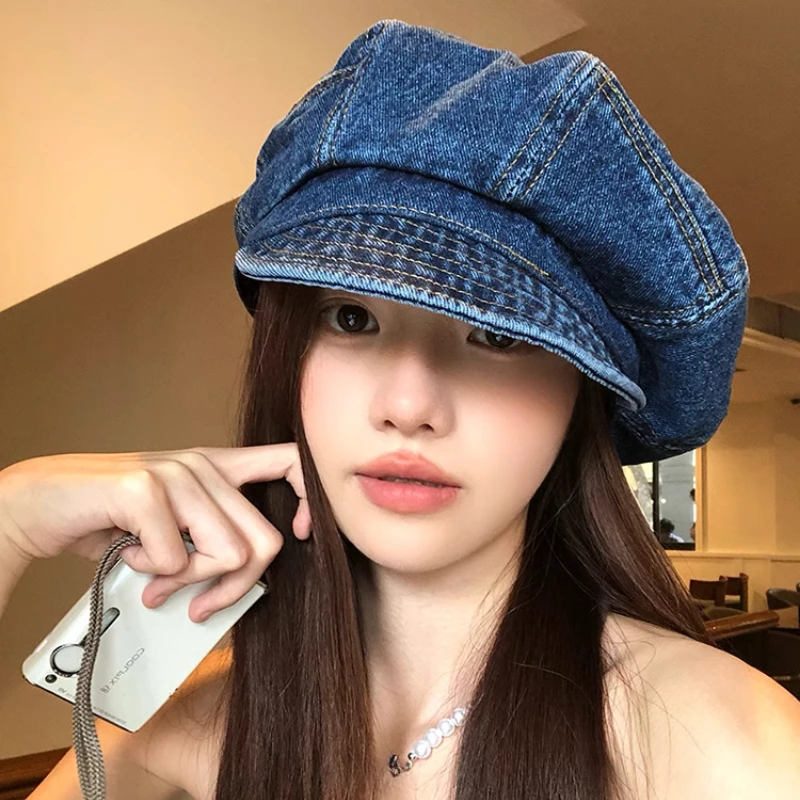 帽子 CPH BERET / 8 PANEL Denim 帽子 CPH BERET / 8 PANEL Denim Unisex Washed Denim Newsboy