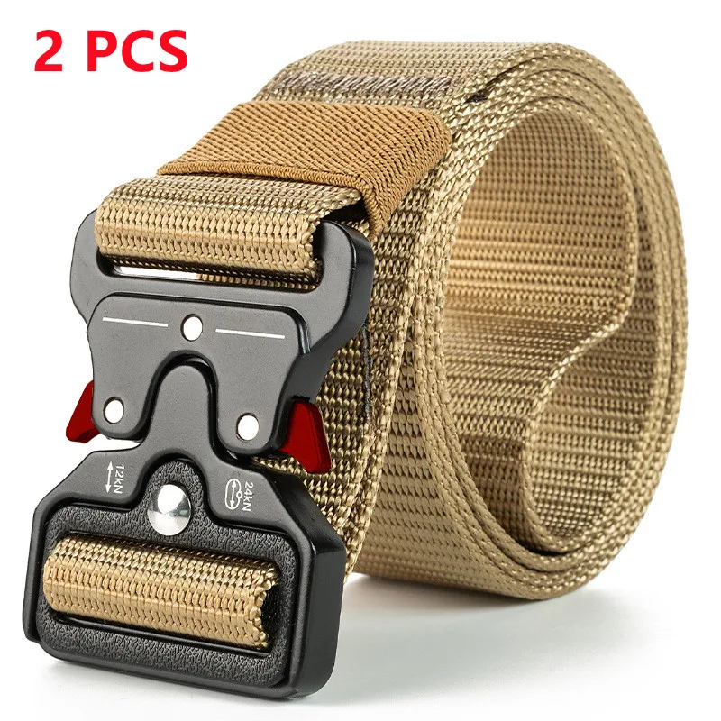 Men's Tactical Canvas Belt with Alloy Buckle
