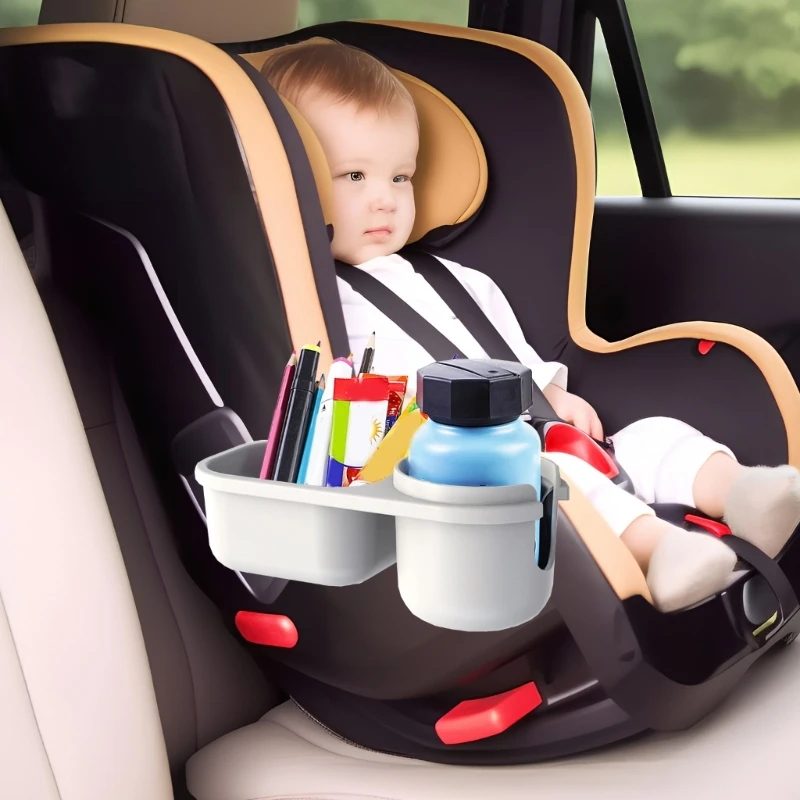 2 in 1 Baby Stroller Cup Holder Multifunctional Water cup, milk bottle Coffee Holder Snack Box for Baby Stroller Accessoris