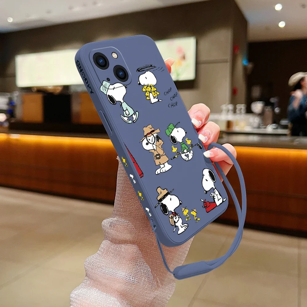 thumbnail image 1 of Funda de silicona con dibujos animados para iPhone, carcasa con correa de mano, para modelos 15, 14, 13, 12, 11 Pro Max, Mini, X, XR, XS MAX, SE20, 8, 7 Plus, 1 of 5