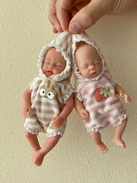 OtardDolls 1 Pc Lifelike Mini Silicone Reborn Doll Handmade Bebe Newborn Doll Girl For Birthday Gifts