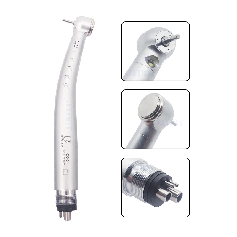 Dental Q0-04 E-Generator Ad Alta Velocità Led Manipolo Self Power Turbina Ad Aria Triplo Spruzzo Cuscinetto In Ceramica Pulsante Testa Di Coppia