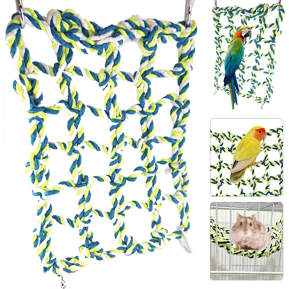 

Parakeet Cotton Training Game Cage Swing Rope Pet Supplies Climbing Ladder Bird Toy Hanging Net