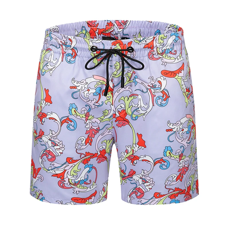 

2022 summer new shorts men's European full Baroque print fashion trend casual pants beach quick drying beach pants